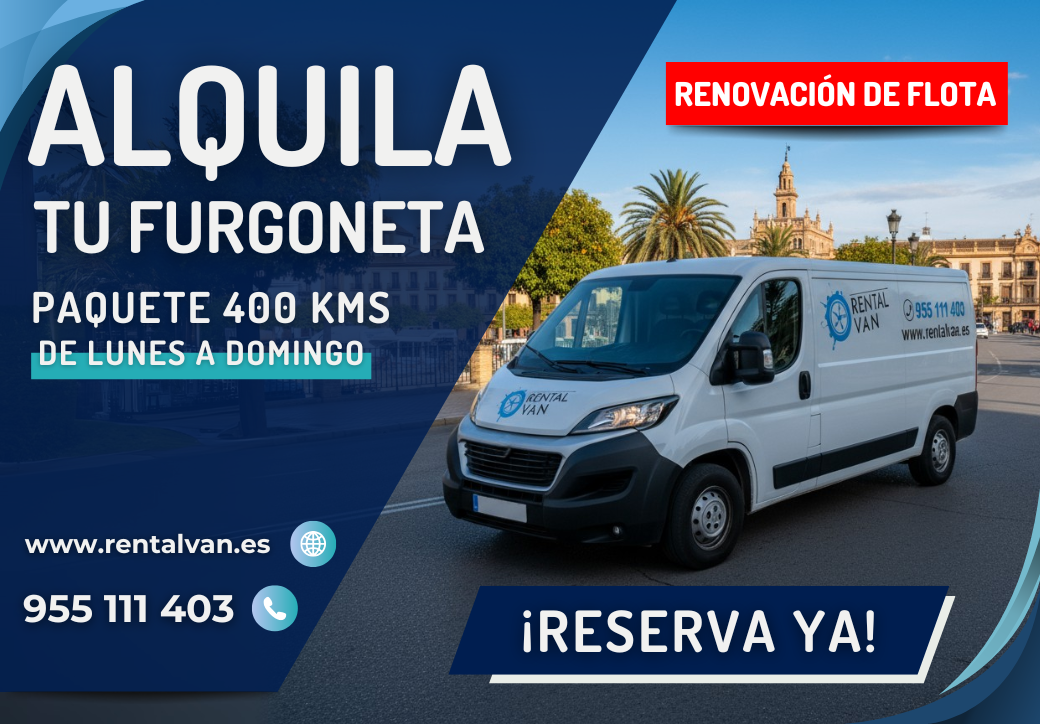 Promoción Octubre en alquiler de furgonetas en Sevilla